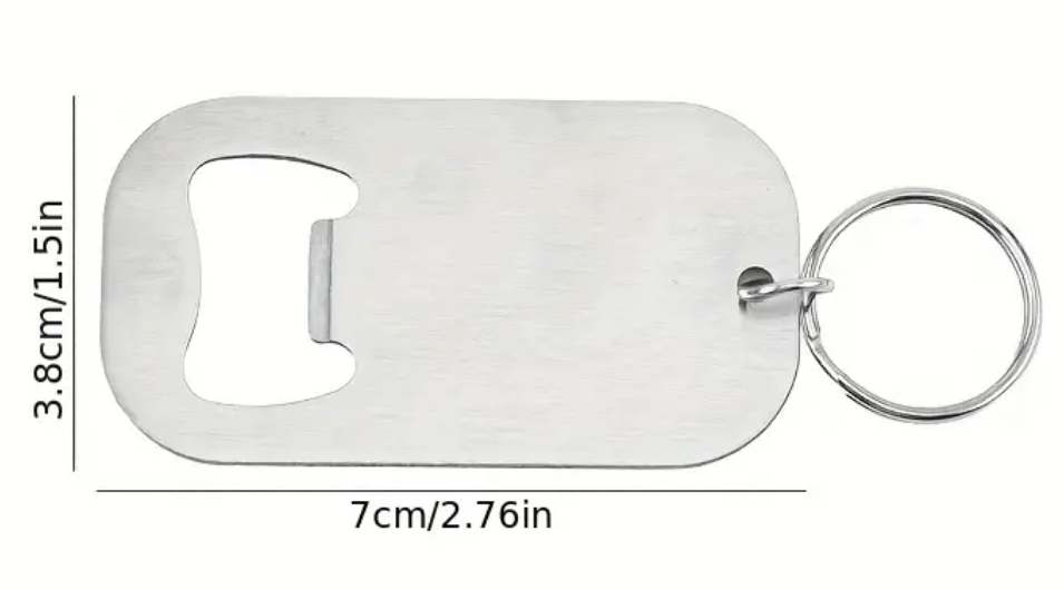 Edelstahl Flaschenöffner - Schlüsselanhänger mit Gravur - personalisiert