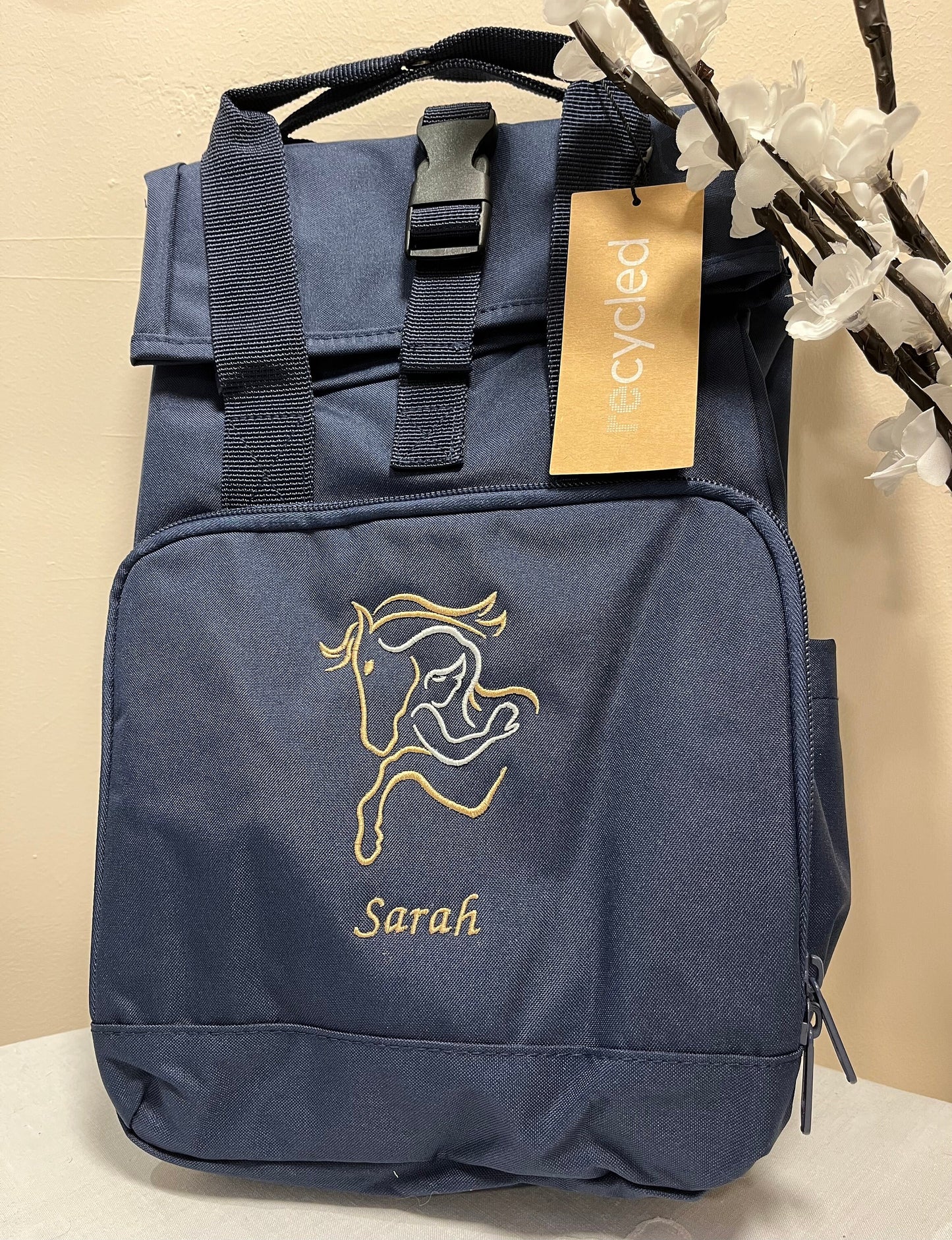 Rucksack bestickt - Pferdemädchen