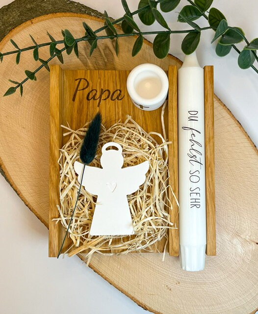 Trauerbox mit Gravur ( Mama,Papa,Oma,Opa) Trauergeschenk