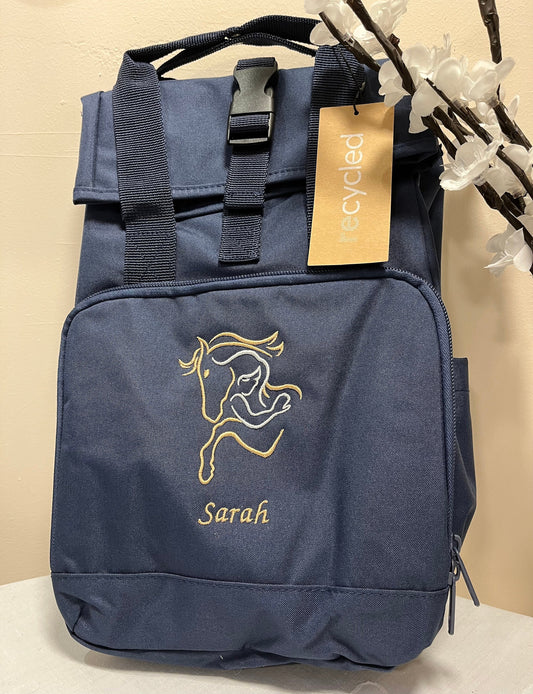 Rucksack bestickt -  Pferdemädchen