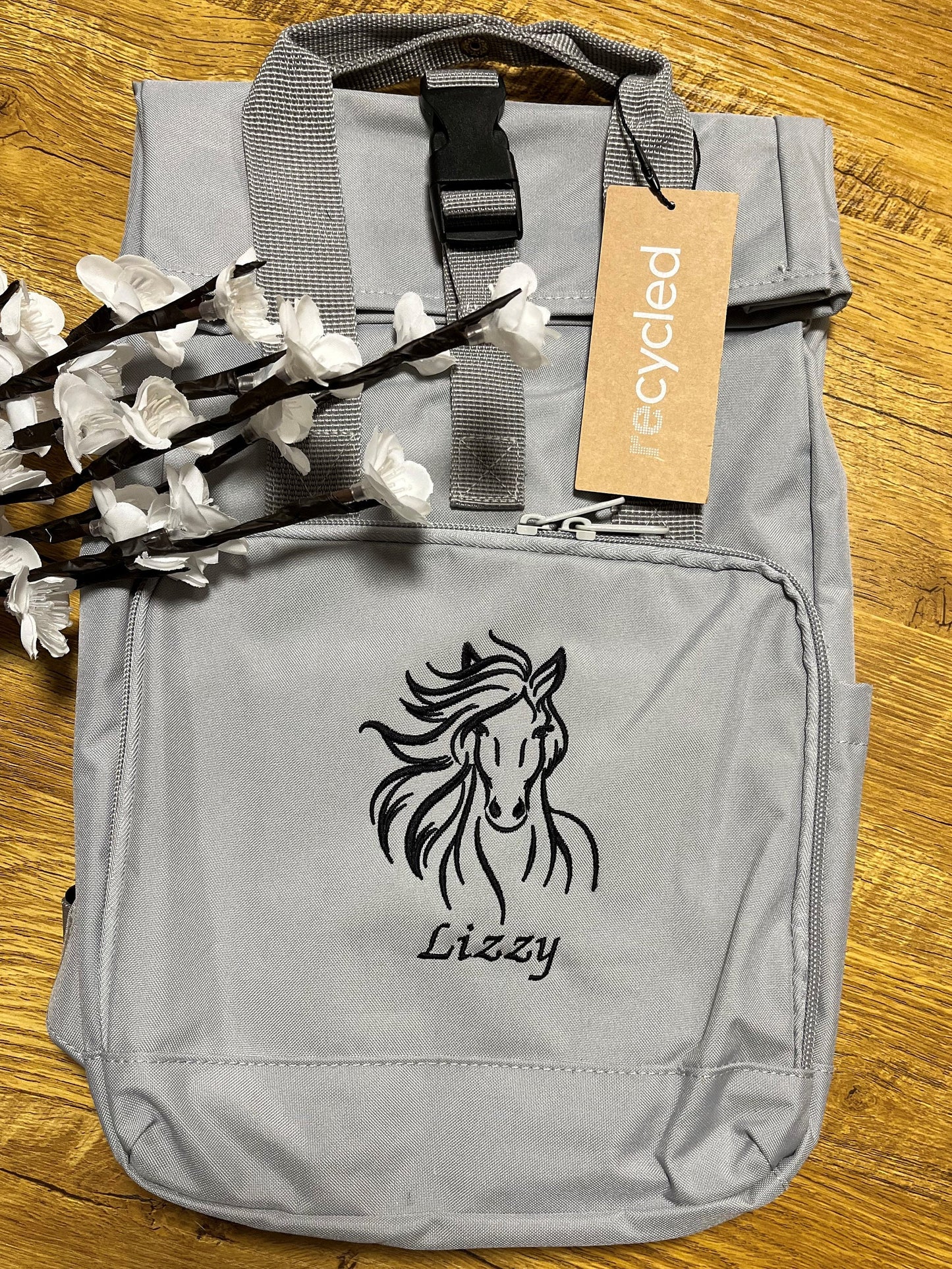Rucksack bestickt mit Pferdemotiv